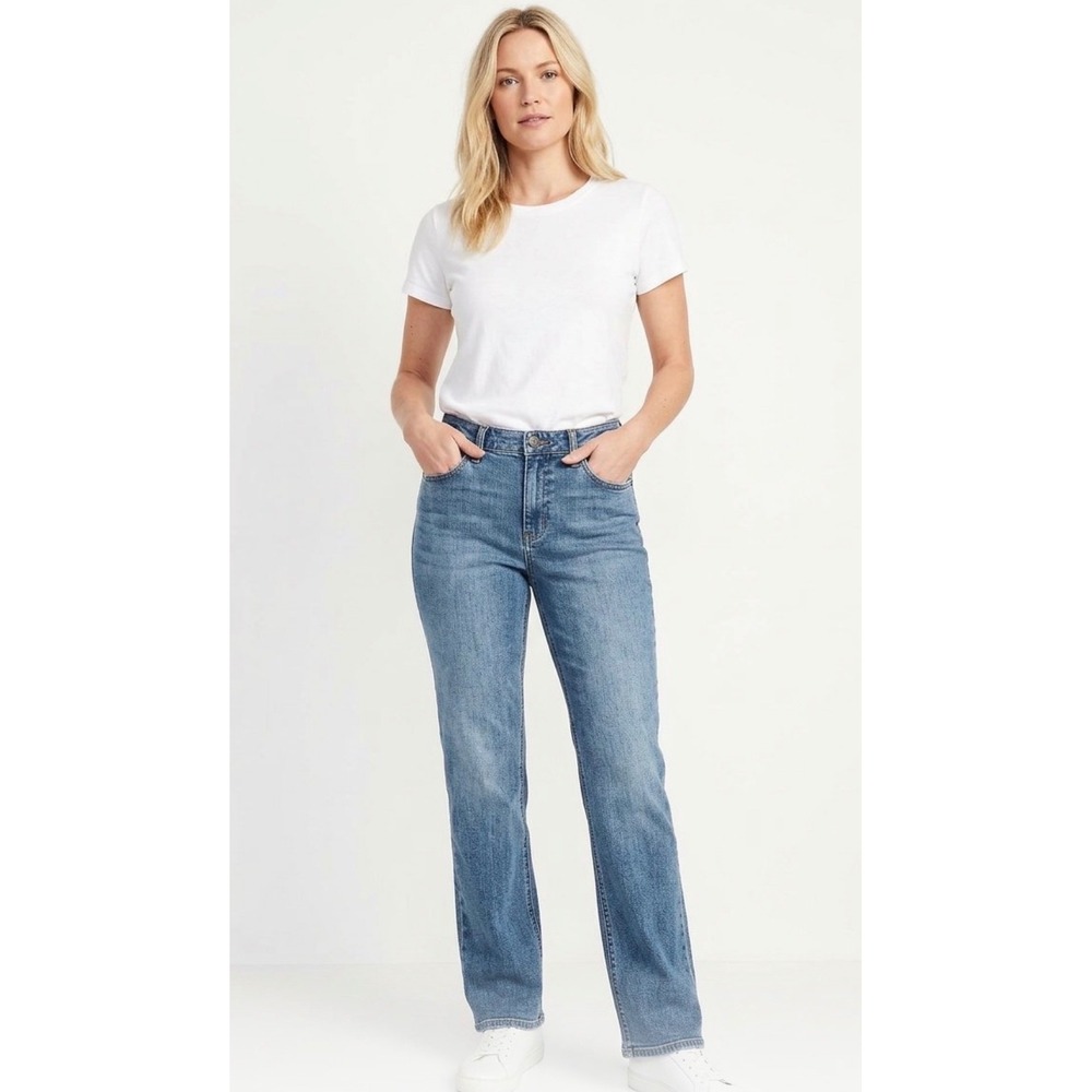Lands End Premium Denim Bootcut Jeans Blue Modern Waist Size 12